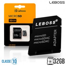 Cartão de Memória 32GB Classe 10 + Adaptador LB-CM32 Leboss